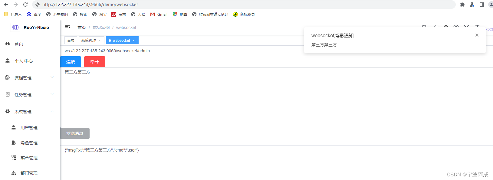 ruoyi-nbcio增加websocket与测试页面_websocket_02