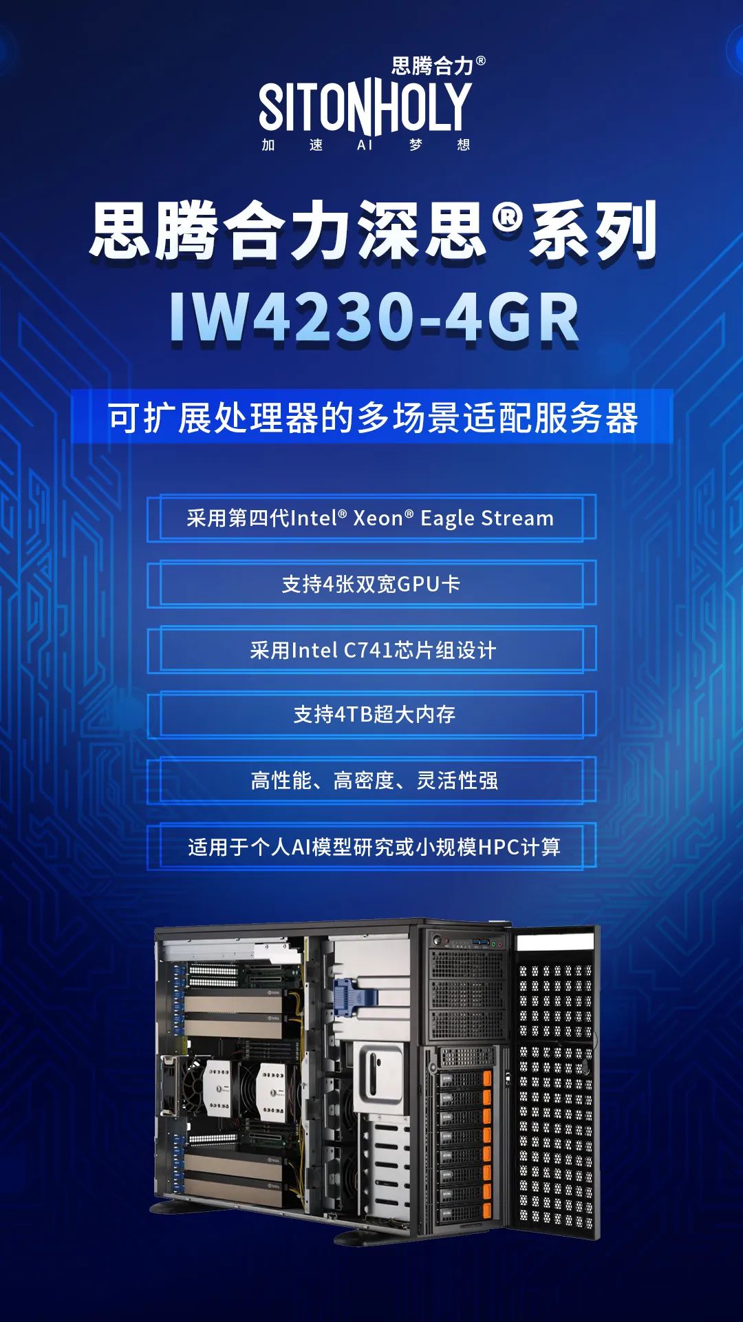 思腾合力深思系列「IW4230-4GR」可扩展处理器的多场景适配服务器_可扩展