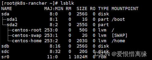 Linux挂载新磁盘到根目录_逻辑卷