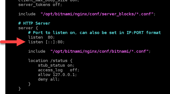 Nginx 主机配置文件中如何配置能够支持 IPv4 和 IPv6_服务器