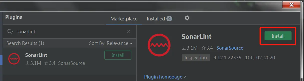Idea代码检查插件 - SonarLint 安装使用_搜索