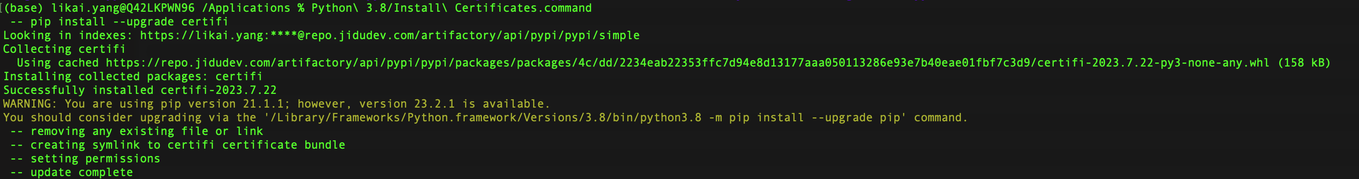【疑难杂症】升级Mac系统后python遇到[SSL: CERTIFICATE_VERIFY_FAILED]_SSL