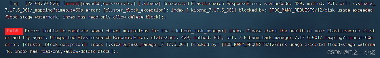 FATAL Error: Unable to complete saved object migrations for the [.kibana_task_manager] index. Plea