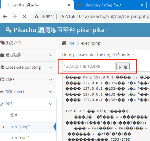 Pikachu漏洞测试平台之命令执行_Pikachu_11