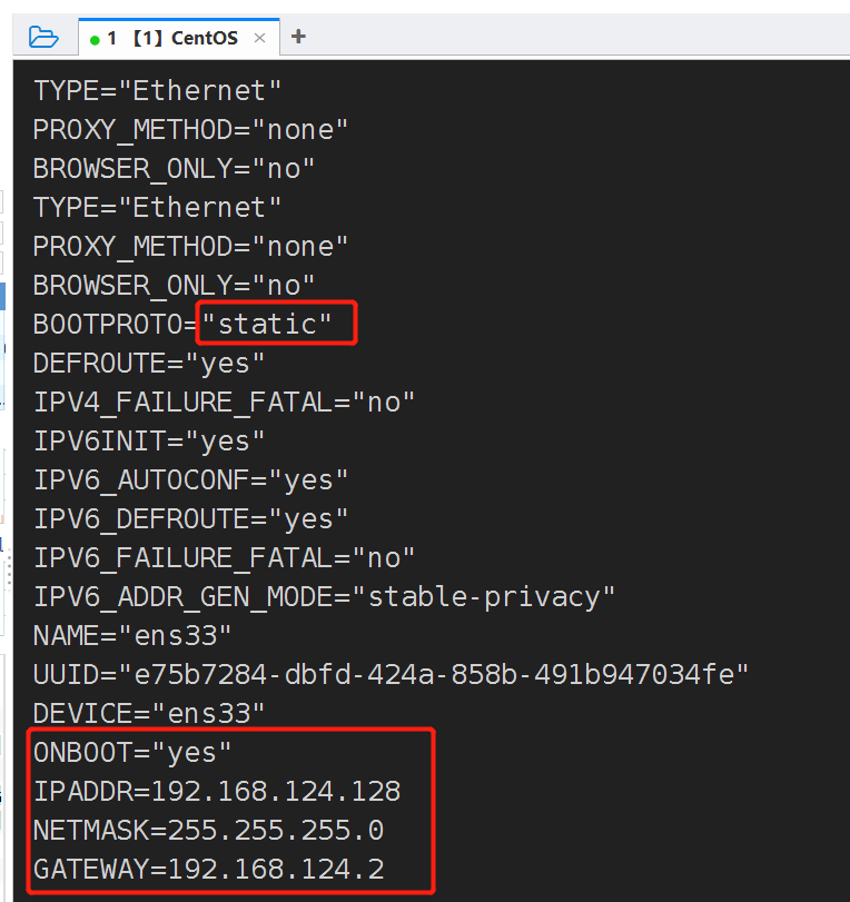 将linux的ip地址设置为固定ip_配置文件_07