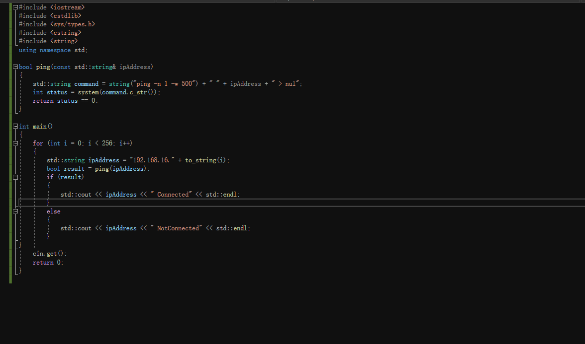 C\C++ 使用ping判断ip是否能连通_ping