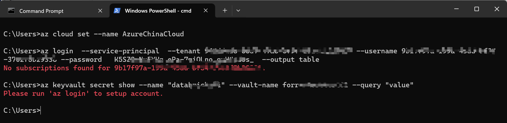【Azure Key Vault】使用Azure CLI获取Key Vault 机密遇见问题后使用curl命令来获取机密内容_ci