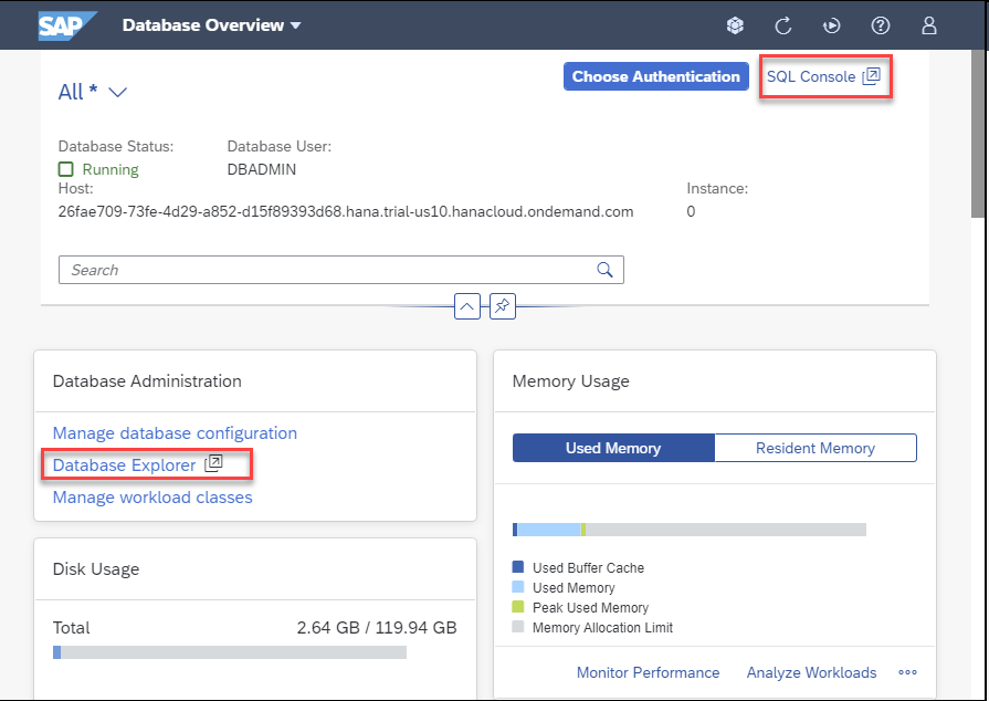 几种在不同的位置打开 SAP HANA Database explorer 的办法