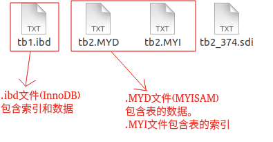 MySQL 表的文件