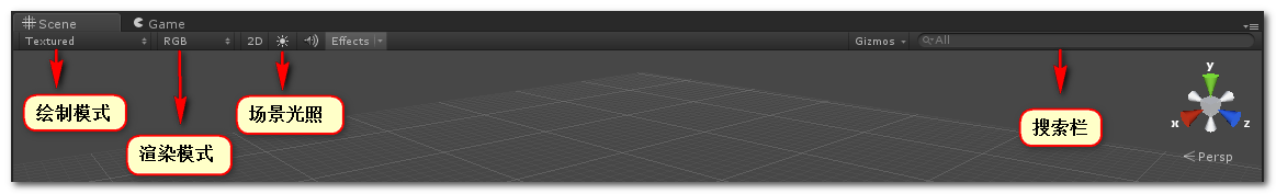 【Unity 3D 游戏开发】Unity3D 入门 - 工作区域介绍 与 入门示例_缩放_07