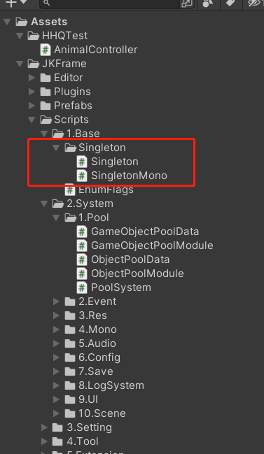 Unity框架：JKFrame2.0学习笔记（二）——Singleton单例模式_C#