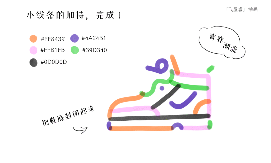 插画萌新必学的PS极简马克笔简笔画：鞋子篇_零基础_06