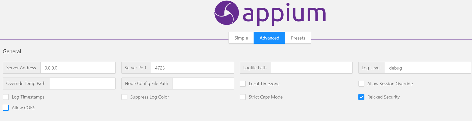 Appium自动化(3)：Appium-Desktop界面介绍_端口号_02