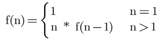 阶乘的递归数学表达式