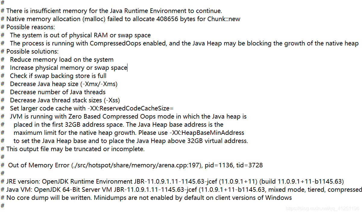 pycharm 闪退，报错：There is insufficient memory for the Java Runtime Environment to continue_虚拟内存