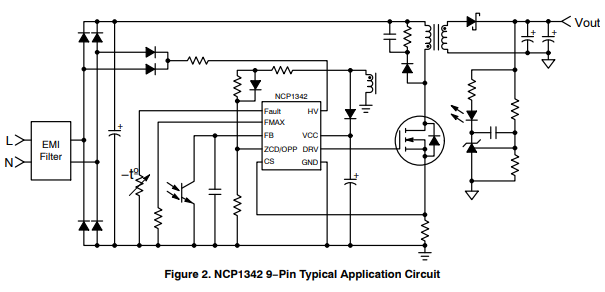 概述NCP81599MNTXG USB供电（PD）控制器，NCP1342DADBDGD1R2G离线转换器、500kHz 9SOIC_控制器_02