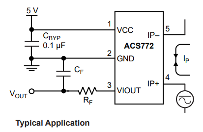 ACS772ECB-250B-PFF-T电流传感器由一个精密、低偏置的线性霍尔电路组成_封装