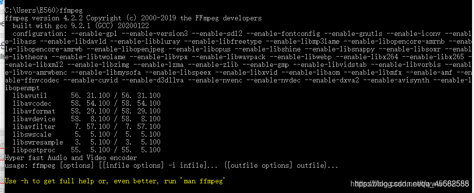 FFmpeg的安装和使用_编解码_02