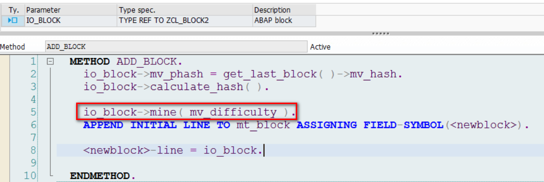 如何用SAP ABAP编程语言实现一个简单的区块链模型_ABAP_14