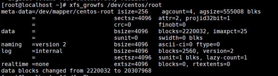 CentOS7系统下将多个磁盘合并到根目录_centos_06
