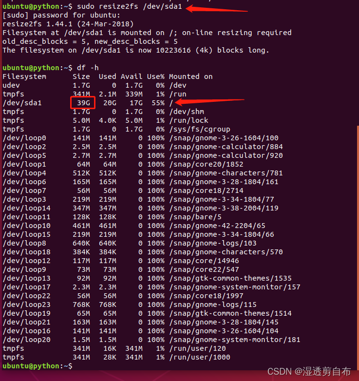 VMware Workstation Pro 虚拟机硬盘容量扩容 ubuntu server linux篇_删除文件_07