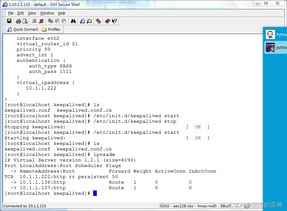 Nginx负载均衡以及keepalived高可用实验_TCP_05