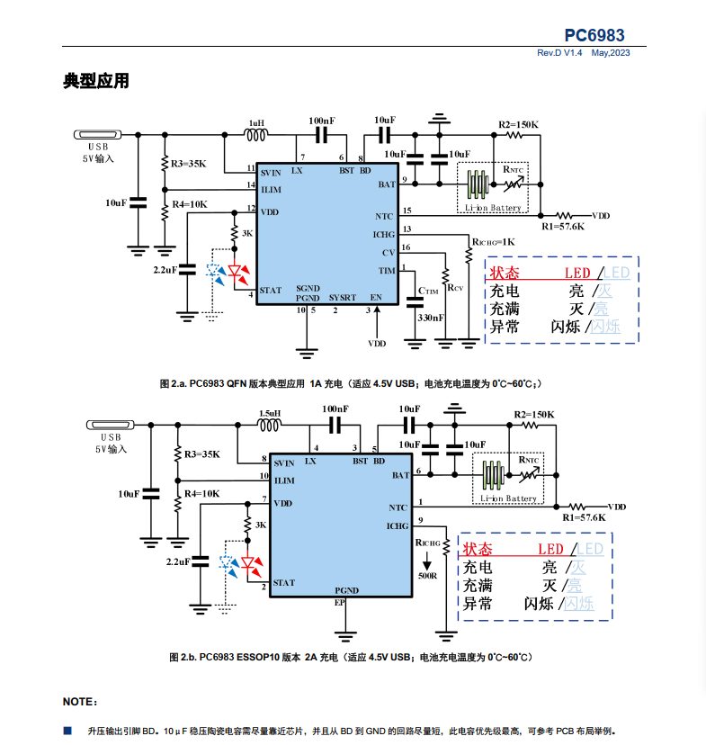 PC6983三节锂电充电器管理芯片耐压保护外围元件少线路简洁带EN关断功能_热插拔_02