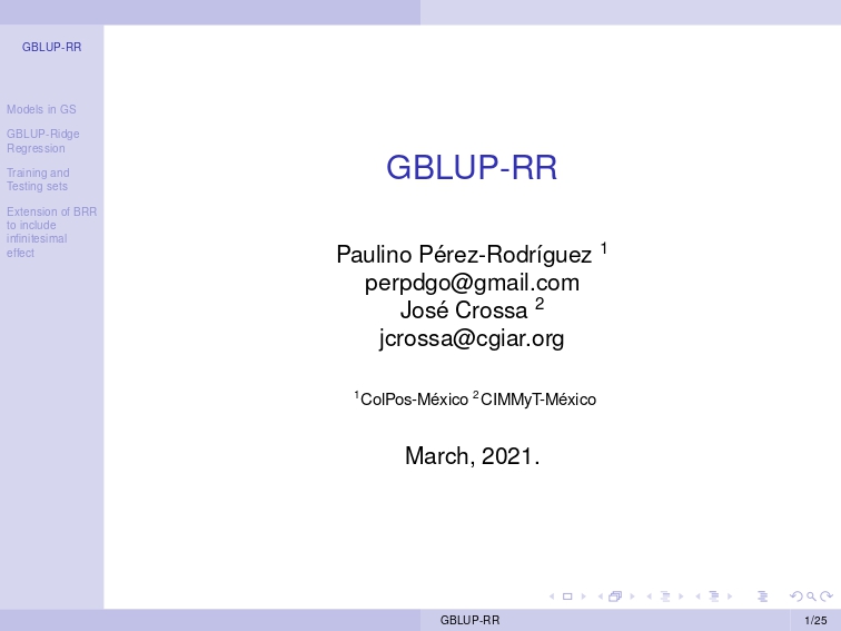 GBLUP-RR in BGLR_生物信息