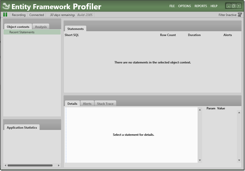 EFProf Entity Framework Profile 工具	 现在都用ORM Profiler，官方提供的，1.5版本了_ide