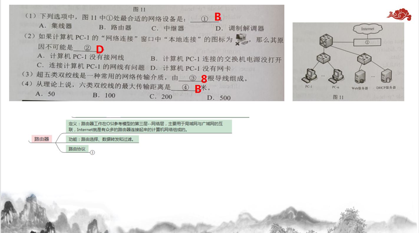 2020年湖南省对口高考计算机应用类《网络》部分试题分析_网络试题_11