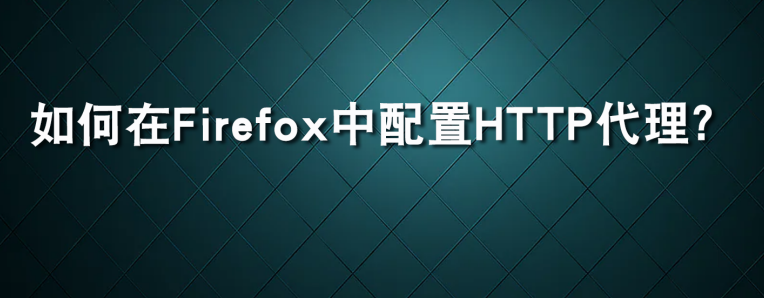 如何在Firefox中配置HTTP？_爬虫