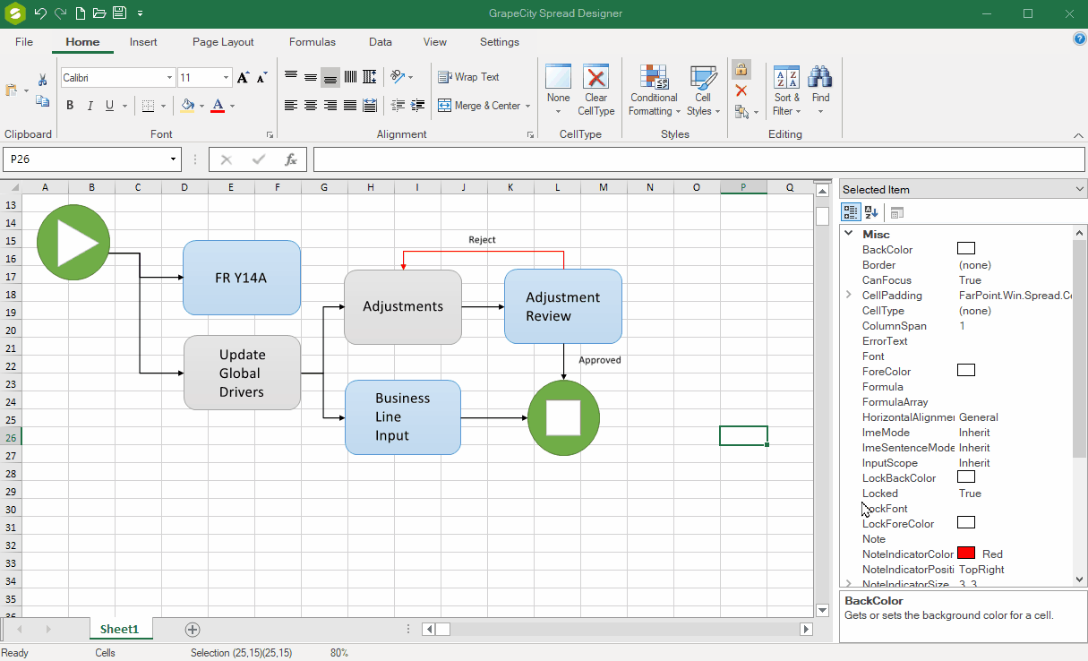 如何在.NET电子表格应用程序中创建流程图_流程图_14