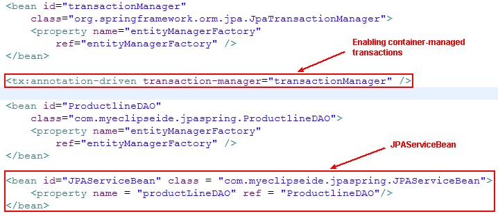 「Java开发指南」如何在MyEclipse中使用JPA和Spring管理事务？（二）_spring_03