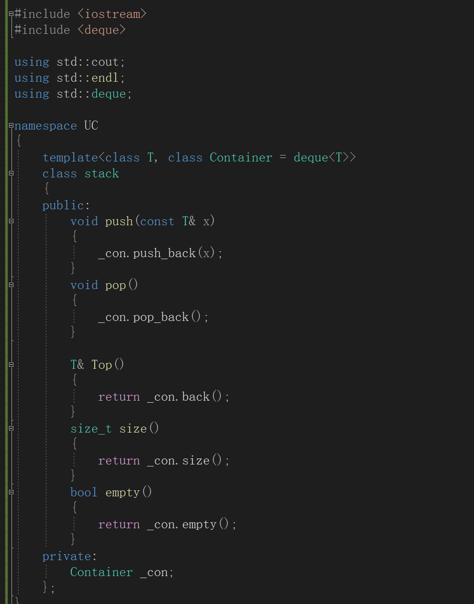 C++ ----->std :: stack ~~ std :: queue__模拟实现_deque__算法排序
