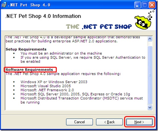 一步一步安装 Microsoft .NET Pet Shop 4.0_SQL_03