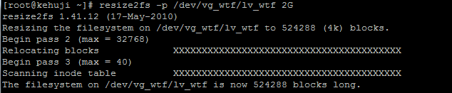 linux 缩减文件系统大小 LVM