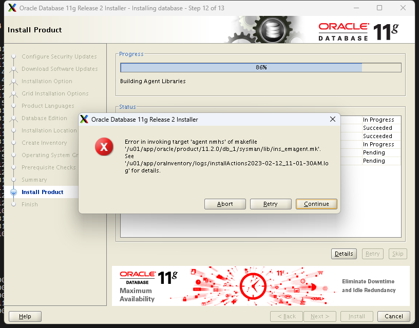 Centos7.9+Oracle11g 单机文件系统安装注意事项_unix
