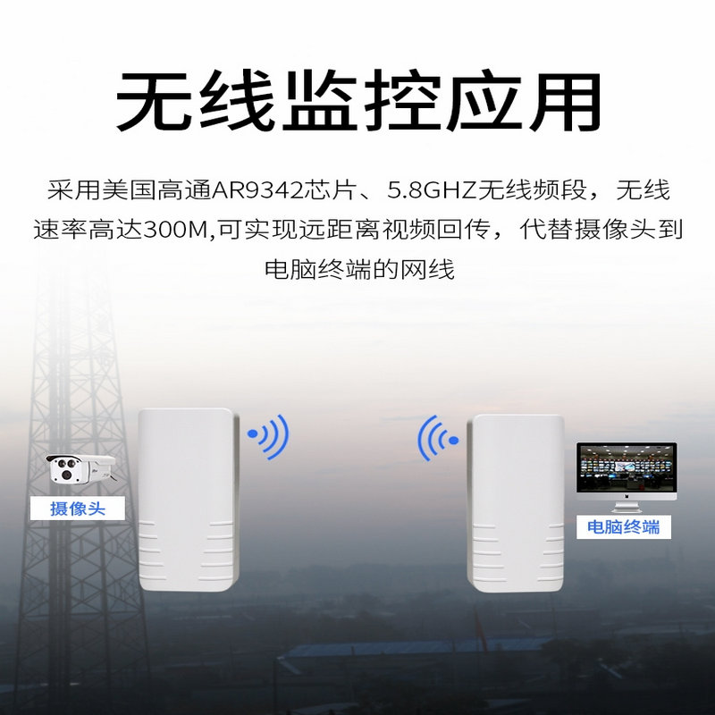 汉源高科塔吊3公里5.8G大功率300M无线网桥DZ-COM-5.8G/3KM电梯监控网桥中继_5.8G无线网桥_02
