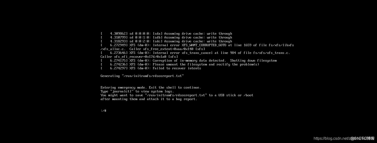 [错误日记]Generating “/run/initramfs/rdsosreport.txt“_重启