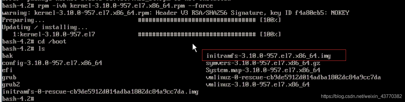 Centos7.4升级7.9失败，救援：/boot目录下文件丢失error: file ‘/initramfs-3.10.0-957.el7.x86_64.img‘ not found_子目录_07