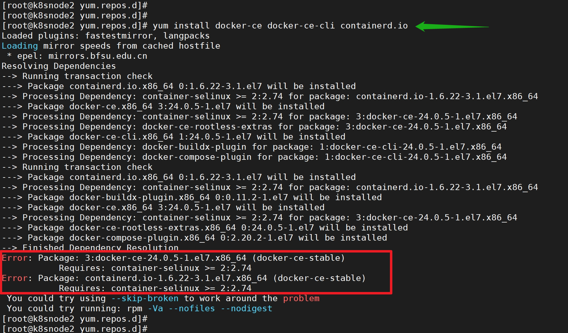 安装新版本 Docker 报错 container-selinux >= 2:2.74_Docker_02