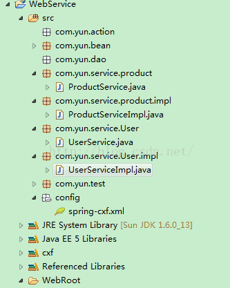 CXF开发webservice（2）：利用spring开发webservice接口