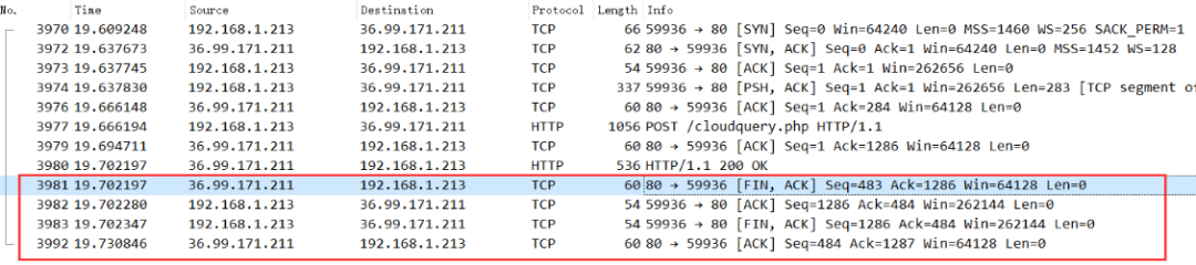 Wireshark抓包分析TCP协议：三次握手和四次挥手_TCP_08