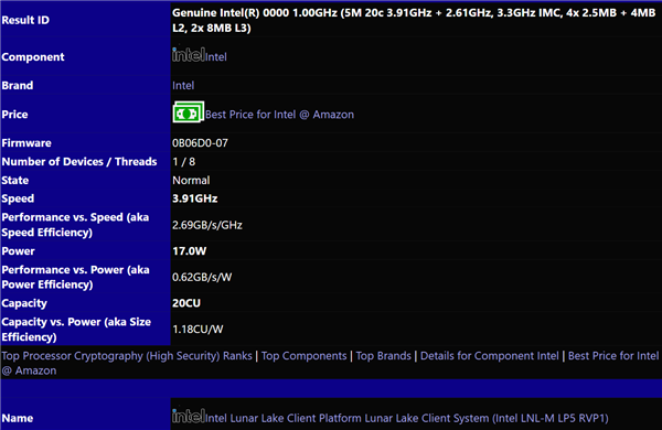 Intel 18A工艺稳了！16代酷睿Lunar Lake现身SiSoftware Sandra_二级缓存