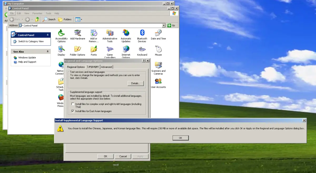 VMWare 安装英文版 Windows XP 后遇到中文乱码问题的解决方法_Windows_03