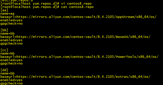 Centos8系统不同版本配置在线源_centos_19