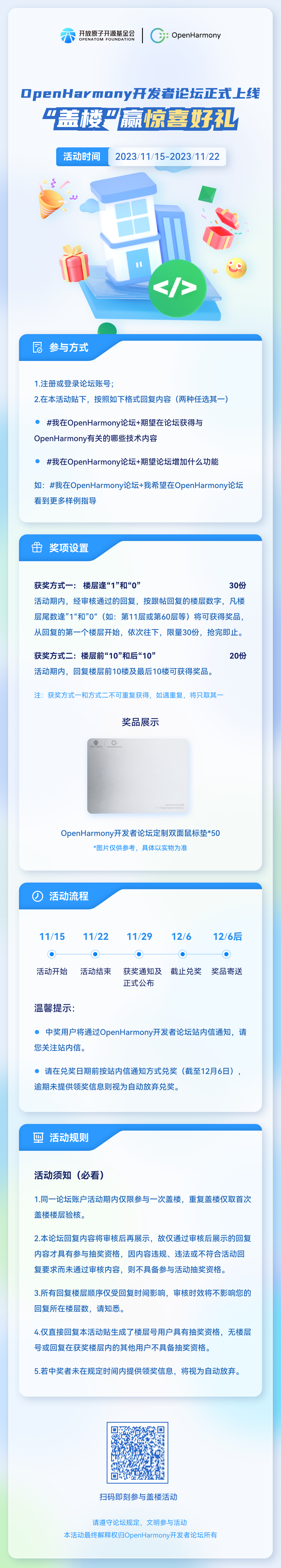 OpenHarmony开发者论坛正式上线，盖楼赢惊喜好礼~_开源项目