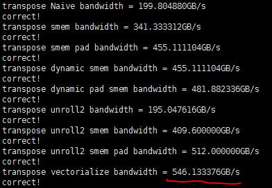 cuda vectorized实现矩阵转置_向量化