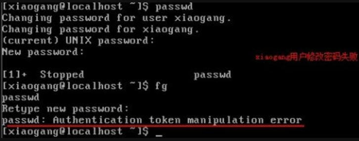 linux中普通用户修改密码出现（passwd：Authentication token manipulation error）_root用户_02