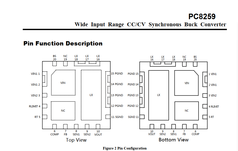 PC8259同步降压芯片5伏4.8A输出可调补偿/限流/频率可调性只需极少外围元器件_恒流恒压_03